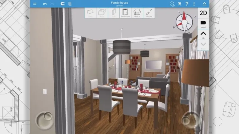 Una stanza arredata con l'app Home Design 3D