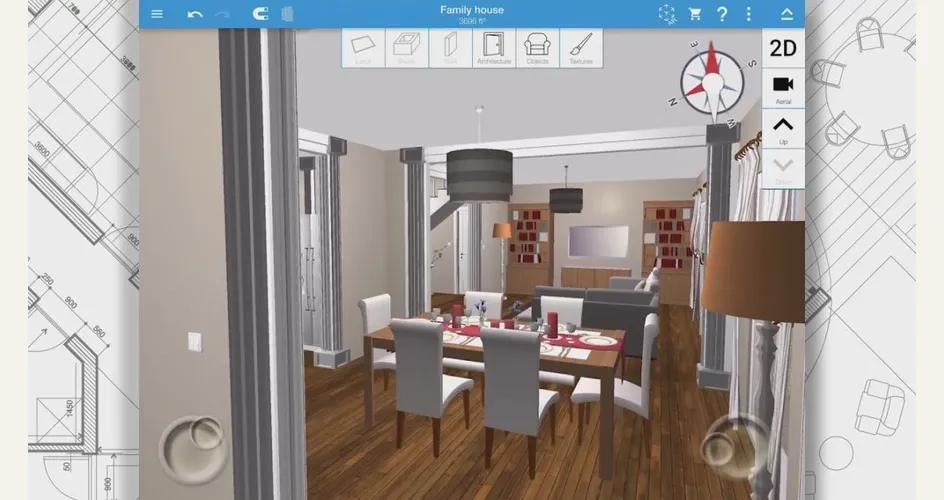 Una stanza arredata con l'app Home Design 3D