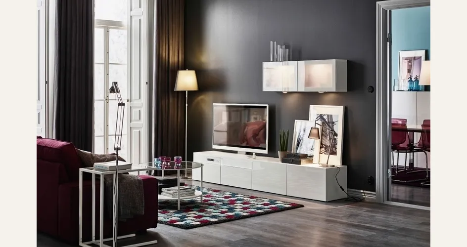 Soggiorno Ikea nei toni del bianco