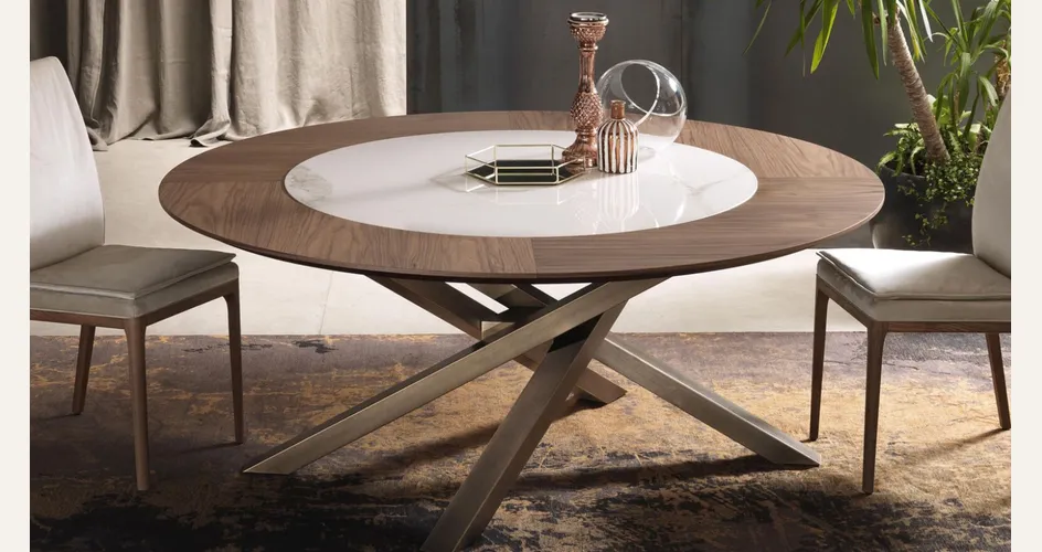 Tavolo Shangai in legno e ceramica di Riflessi