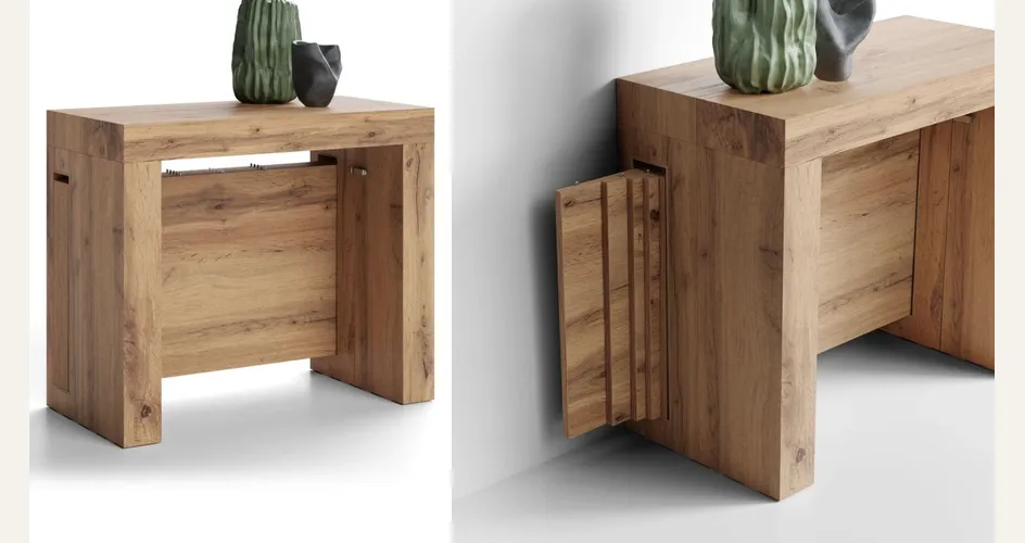 Mobili Fiver - Tavolo Consolle Allungabile con Porta Allunghe Evolution