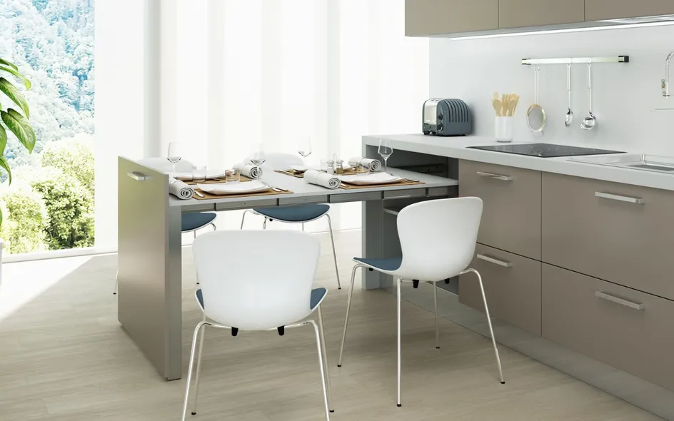 Tavolo in cucina estraibile, sistema Evolution di Atim