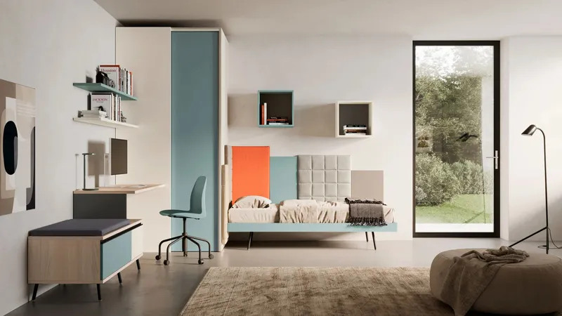 Posizionare la scrivania nella cameretta per lo studio (foto Scrivania San Martino Mobili SMART Junior 02)
