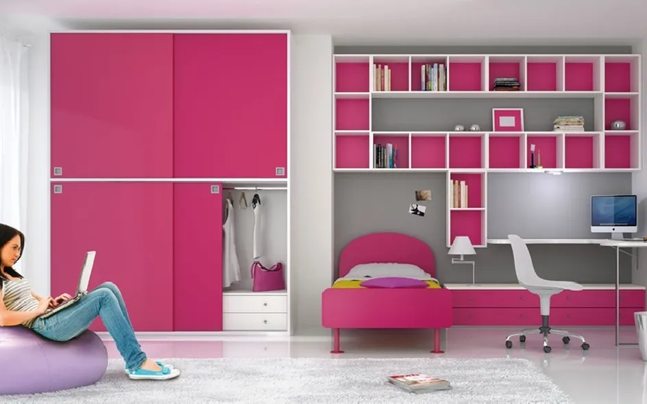 Cameretta per ragazza rosa