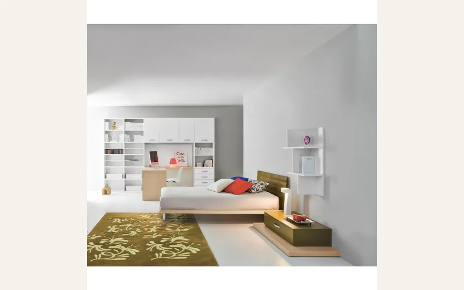 Esempio di letto a una piazza e mezza con pianale