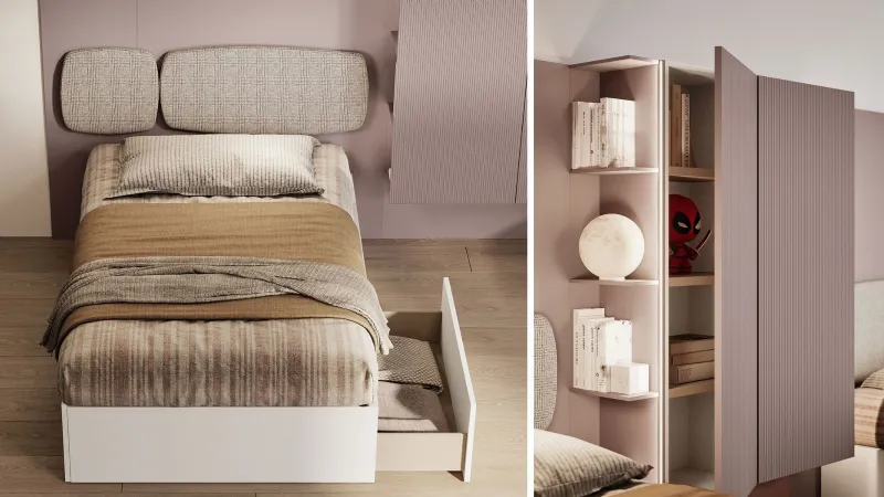 Il color malva nella cameretta Start T07 di Clever 