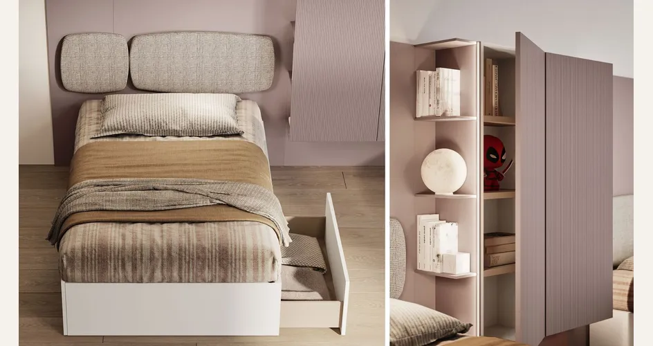 Il color malva nella cameretta Start T07 di Clever 