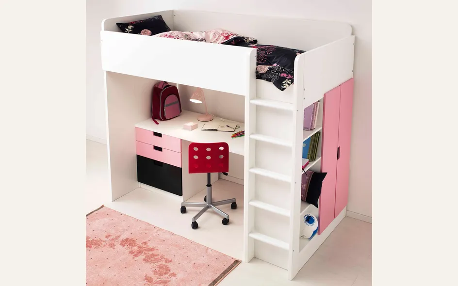 Scrivania e letto a soppalco Ikea Stuva