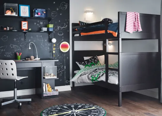 letto a castello in legno Ikea Norddal