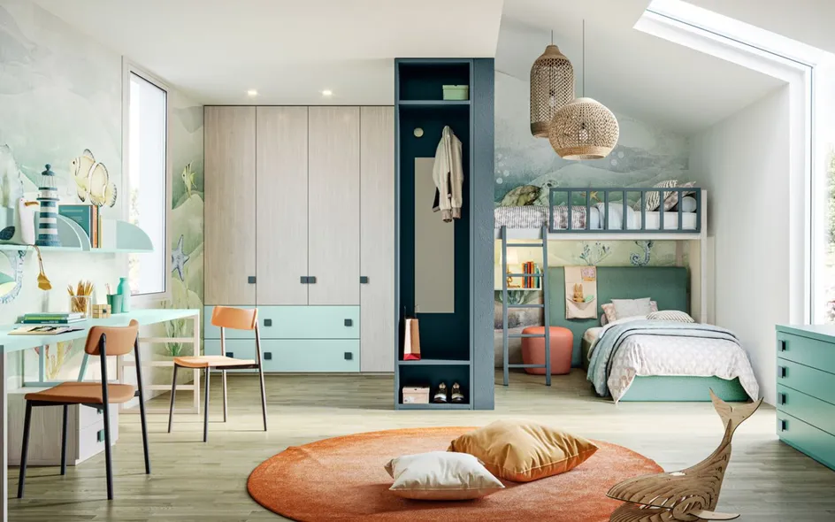 Composizione con letto a castello CM 308 di Giessegi