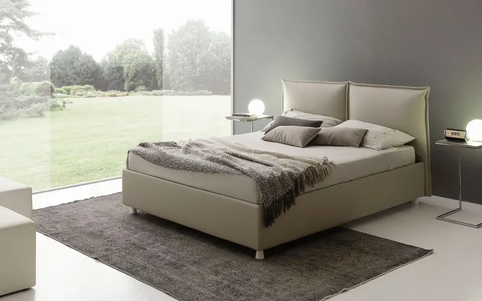 Letto imbottito Denise con contenitore di Ergogreen