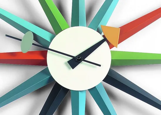 Orologio da parete Sunburst della serie Wall Clocks di Vitra