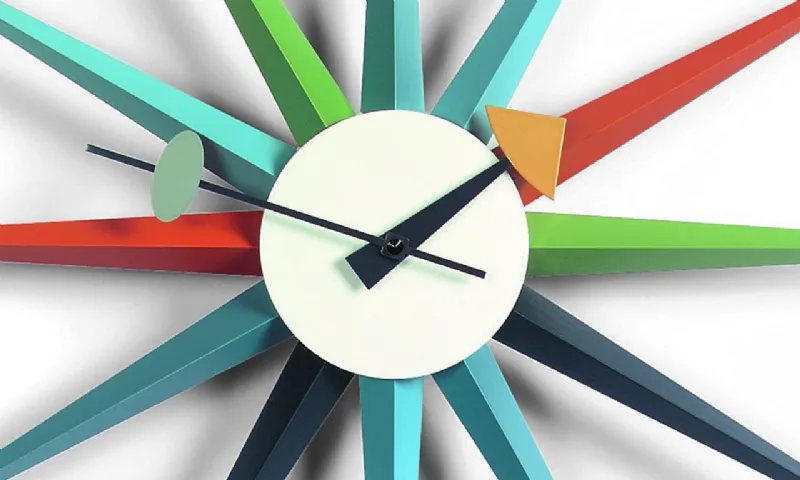 Orologio da parete Sunburst della serie Wall Clocks di Vitra