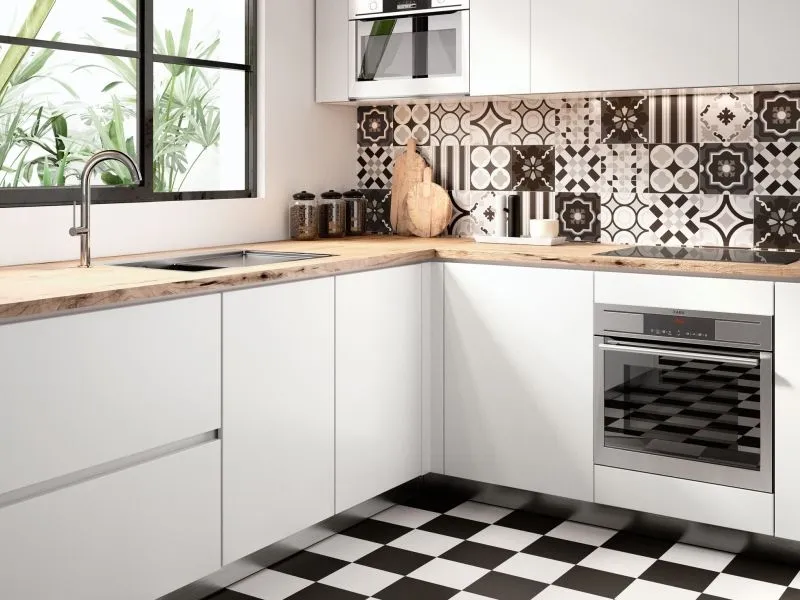 Cementine gres smaltato Patchwork Black&White di Ceramica Sant’Agostino</