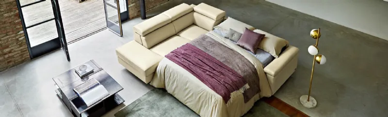 Gerole è un divano angolare poltronesofà che si trasforma in letto matrimoniale