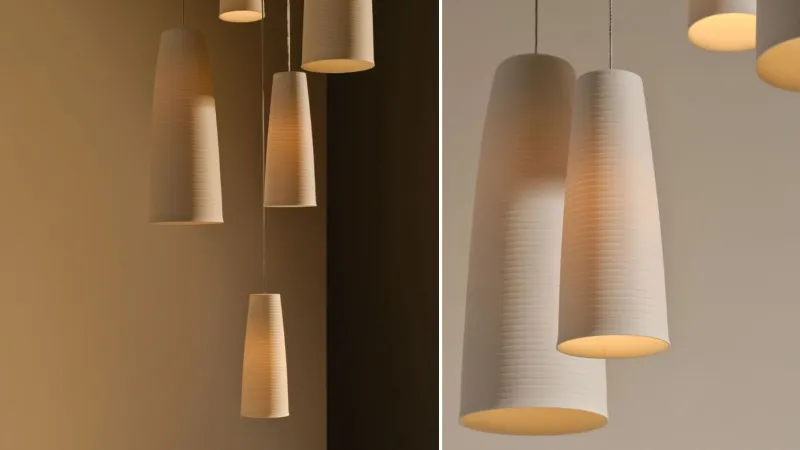  Stream Pendant Cluster 5 di Hering Berlin: cinque pendenti in porcellana biscuit