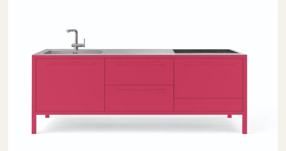 Cucina monoblocco a 3 unità della collezione Frame di Fantin