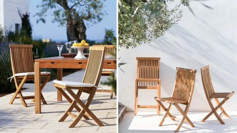 Sedia William pieghevole in teak di Unopiù