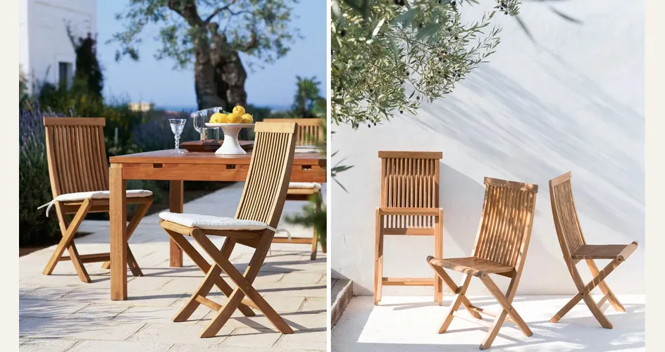 Sedia William pieghevole in teak di Unopiù