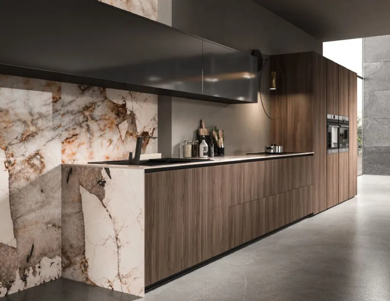 Cucina Rigoletto Plus con top in gres di Aran Cucine