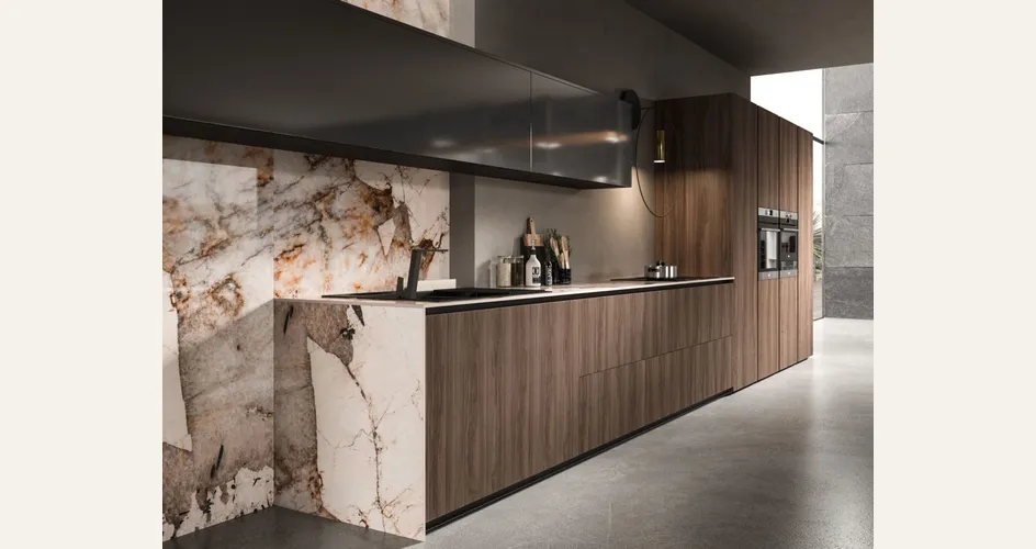 Cucina Rigoletto Plus con top in gres di Aran Cucine