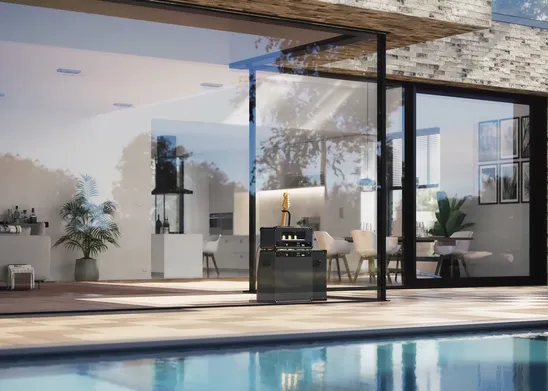 Masterpatio di Reynaers Aluminium: alluminio a taglio termico con triplo vetro